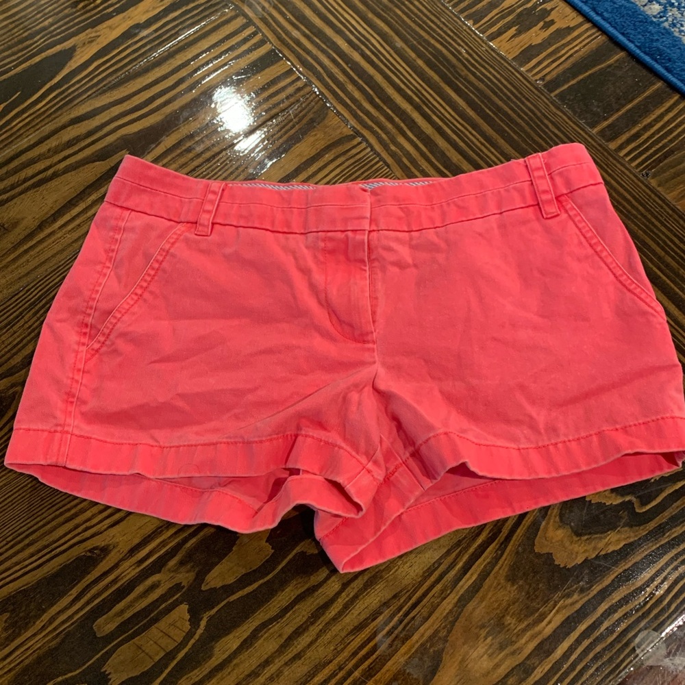 Salmon colored chino shorts